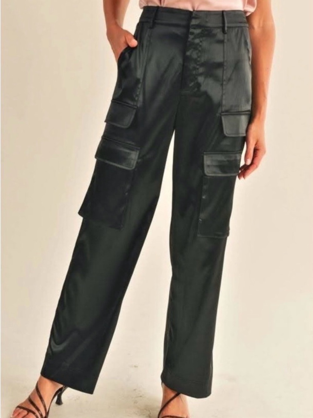 RESET by Jane Black Satin Cargo Pants Size M